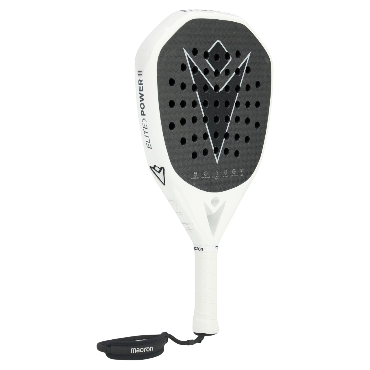 Macron Padel Elite Power II Racket side view